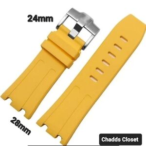 28mm X 24mm Luxury Style Rubber Watch Band Compatible With AP Style Cases